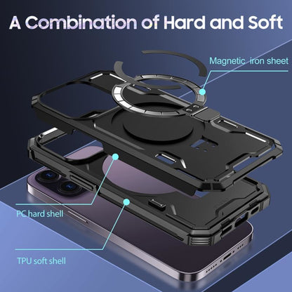 For Apple iPhone 17 AIR Tough Shockproof Hybrid Magnetic Large Rotating Ring Stand Compatible with MagSafe Case Cover