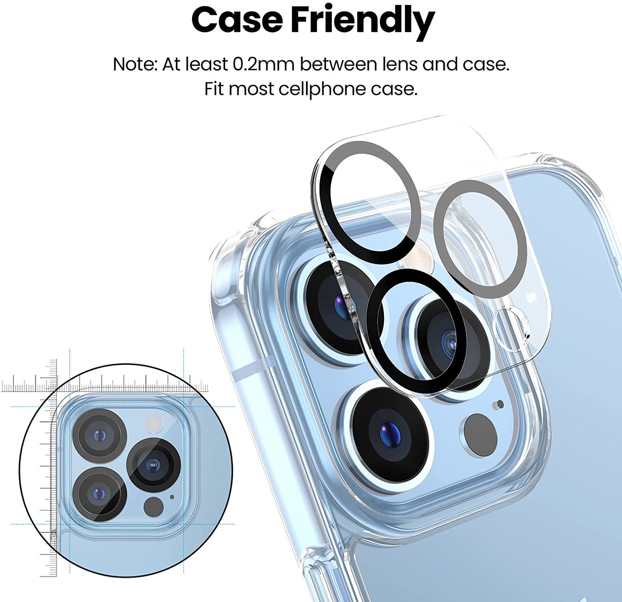 For Samsung Galaxy S25 /S24 Plus + Ultra Camera Lens Protector HD Clear 2.5D Tempered Glass with Black Edge, Case-Friendly, Ultra-Thin, Easy to Install Case Cover Clear Black