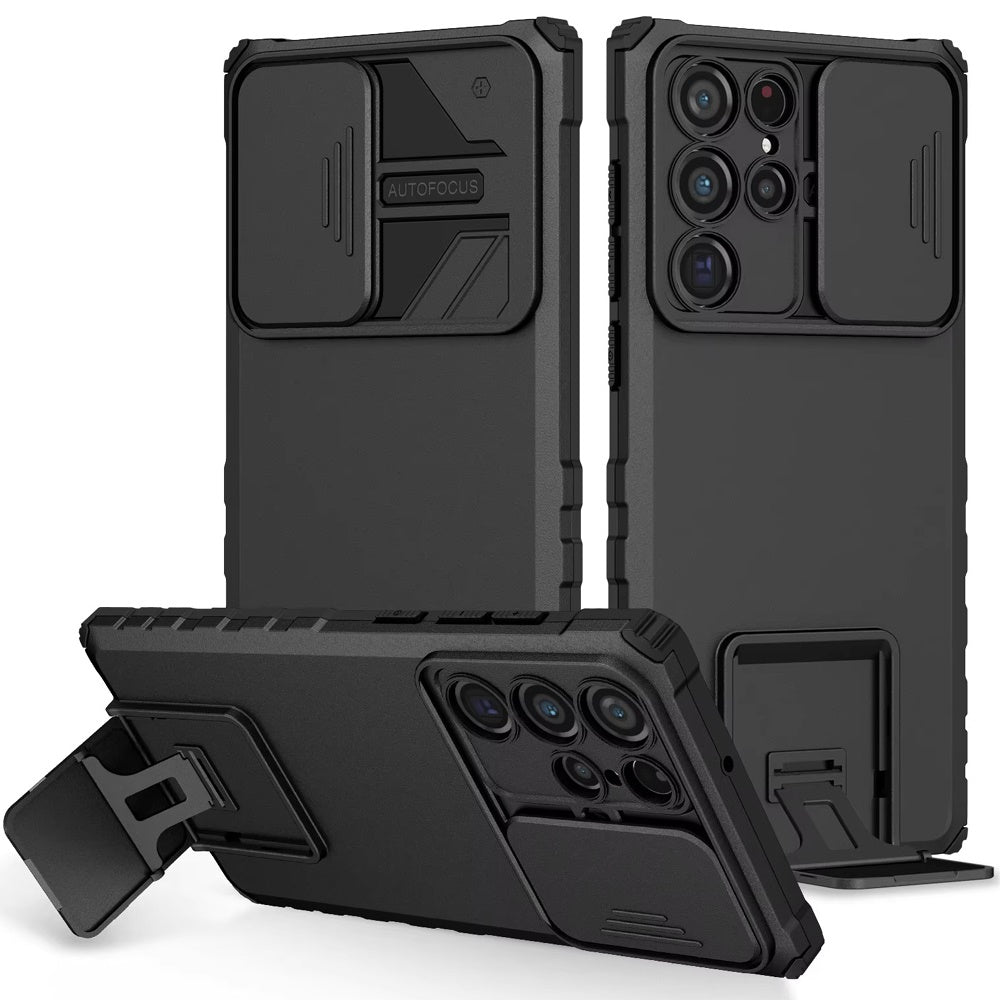 For Samsung Galaxy S25+ /S25 Plus /S24+ Plus Hybrid Hard PC & TPU Rubber Shockproof with Kickstand & Covered Camera Protection Case Cover