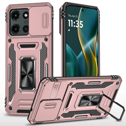 For Motorola Moto G Stylus 5G 2025 Tough Hybrid Case with Movable Camera Window & Metal Ring Stand Shockproof Case Cover