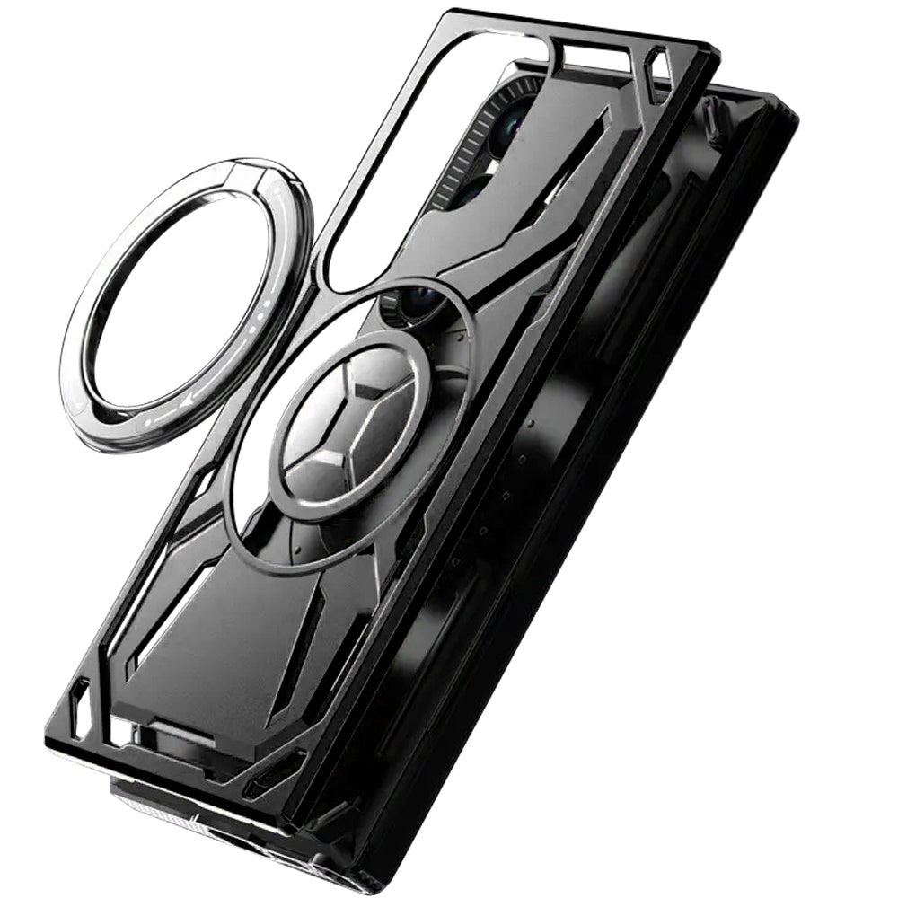For T-Mobile Revvl 7 Pro 5G Hybrid Magnetic Ring and 360° Rotational Kickstand with MagSafe Compatible, Military Grade Drop Protection Case Cover Black