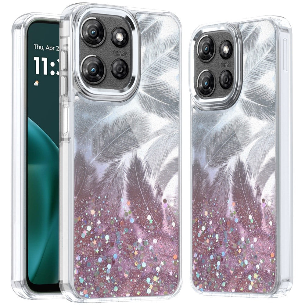 For Motorola Edge 2025 Fashion Epoxy Glitter Shimmer Design, Hybrid Shockproof TPU, Stylish Sparkle Slim TPU Protective Case Cover