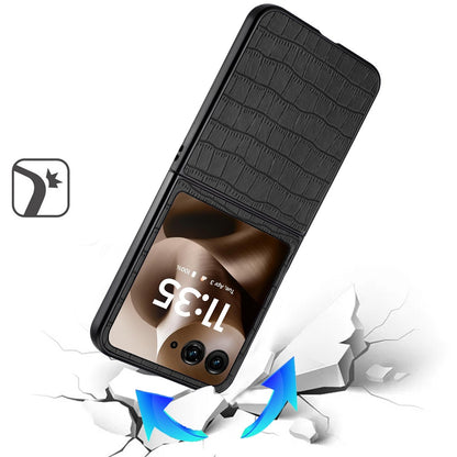For Motorola Razr 2025 PU Vegan Leather Case, Premium Snap-On Hard Shell Cover, Slim Fit Protective Matte Finish Case Cover