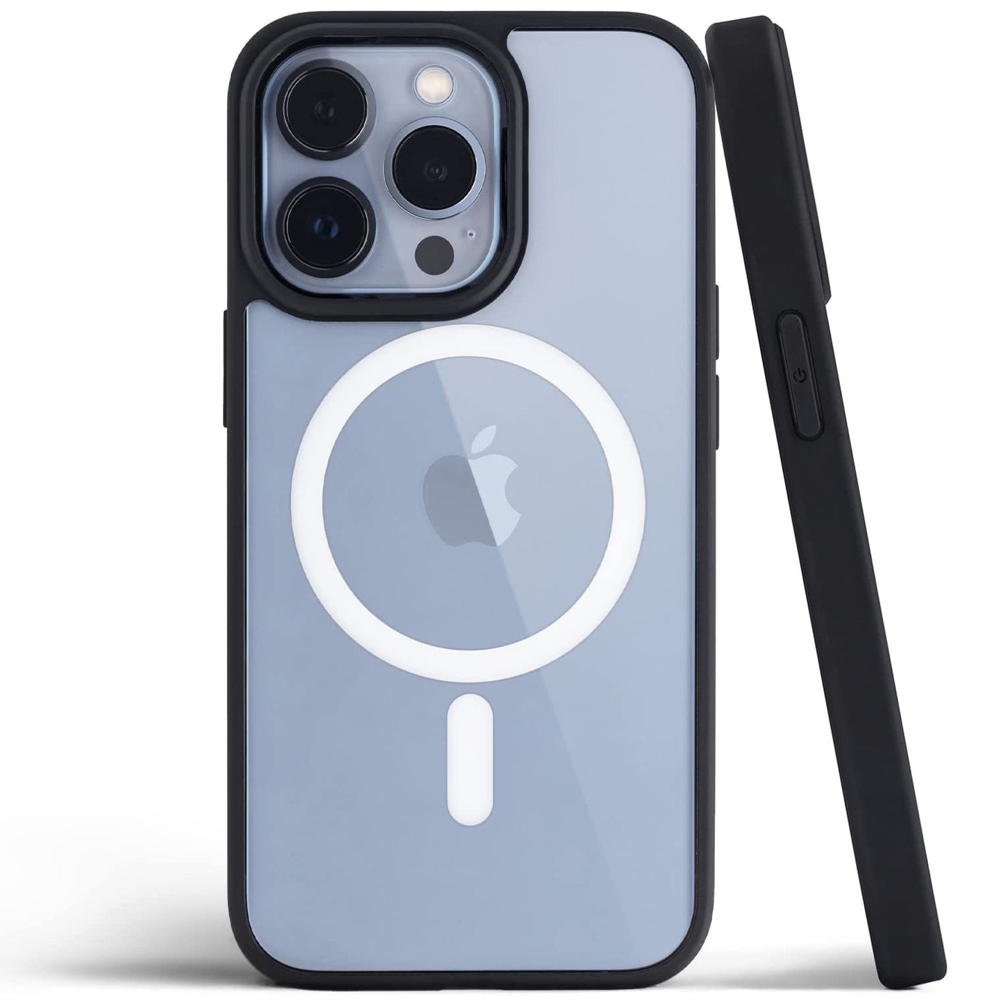 For Apple iPhone 16e /iPhone SE4 Hybrid Clear Transparent with Color Edge Bumper, MagSafe Compatible Ultra Slim Hard PC Case Cover