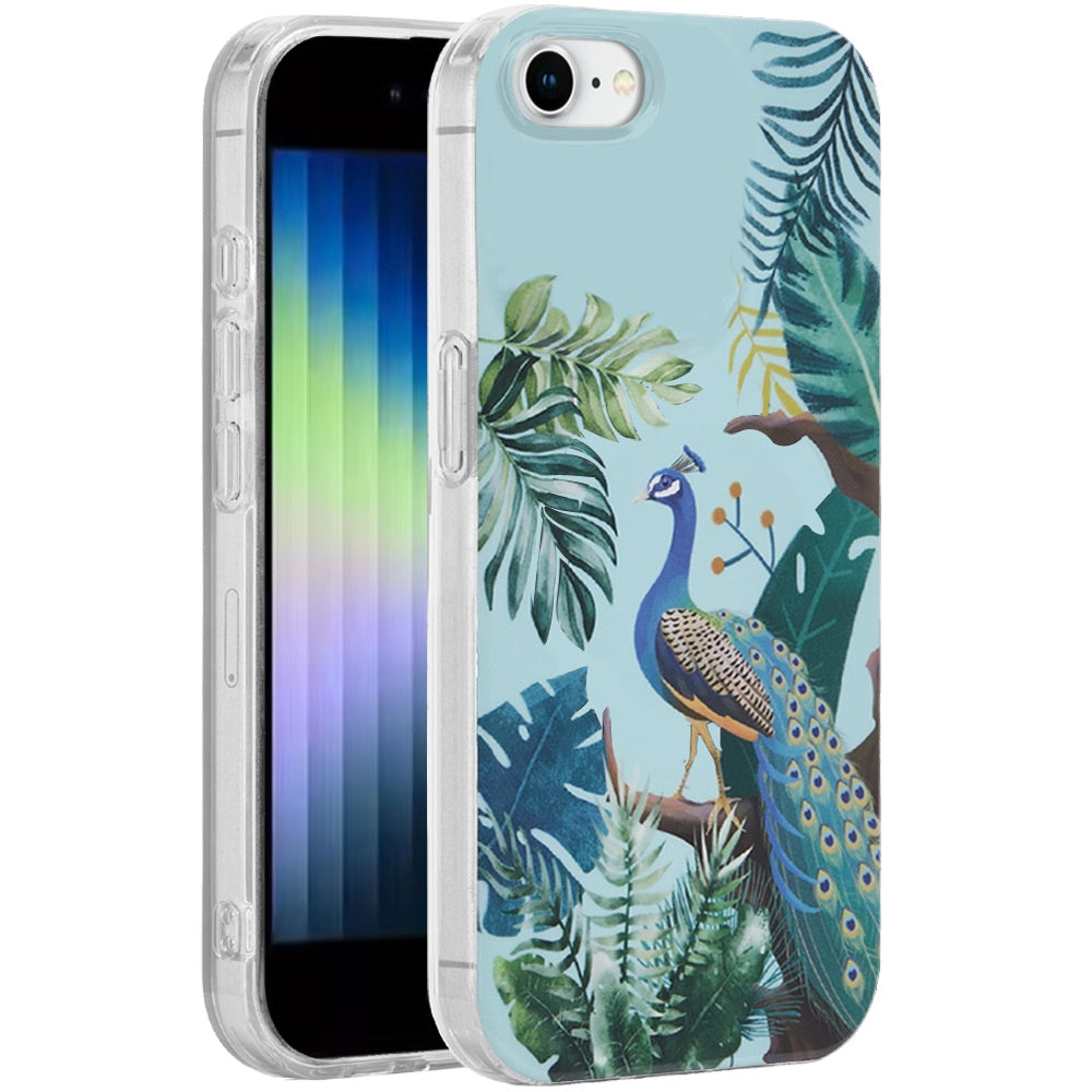 For Apple iPhone SE 3 (2022) SE/8/7 Fashion Layer Design Slim IMD TPU Protective, Shockproof Hybrid Stylish Durable Hard PC Case Cover