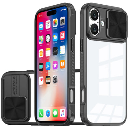 For Samsung Galaxy A16 5G Hybrid Cases with Sliding Camera Cover Transparent Shockproof Bumper TPU Protective Case Cover