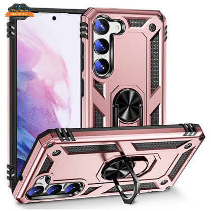For Gabb Phone 4 Pro Shockproof Hybrid Dual Layer PC + TPU with Metal Ring Kickstand Heavy Duty Armor Shell Case Cover