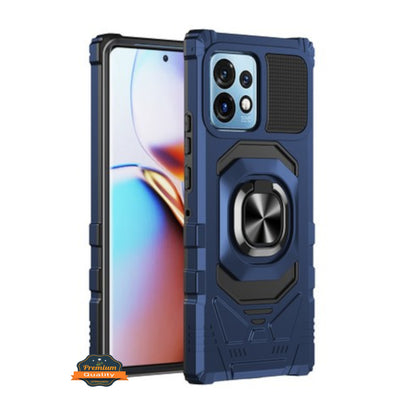For Motorola Moto G Stylus 5G 2025 Hybrid Magnetic Car Mount Ring Kickstand Stand Holder Full-Body Armor Protective [Military Grade] Case Cover
