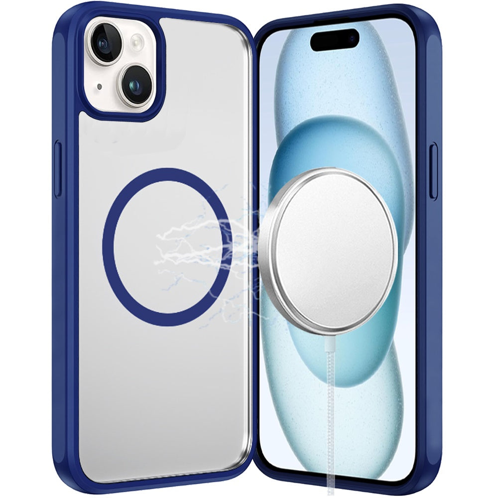 For Samsung Galaxy S25 Ultra Magnetic Circle HQ Transparent Clear TPU Thick 2.0mm Frame Hybrid Shockproof Protector Case Cover