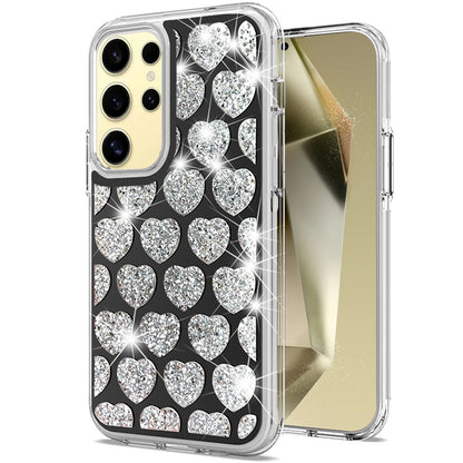 For Samsung Galaxy S25+ /S25 Plus /S24+ Plus Sparkly 3D Design Diamond Shockproof Protective Bling Glitter Rhinestone Hybrid Skin PC & TPU Case Cover