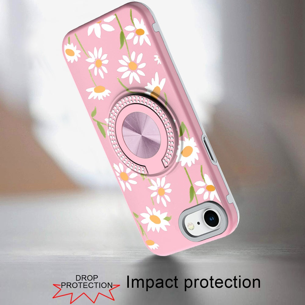 For Motorola Moto G Stylus 5G 2025 Pattern Design Hybrid with Invisible Ring Stand & Magnetic Back, Shockproof Protective Grip Case Cover