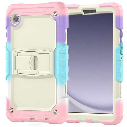 For Heavy Duty Hybrid Full Body 2in1 Rugged Shockproof Drop Protective Tablet with Slide Kickstand Beige / Camo Pink Tablet Case Cover