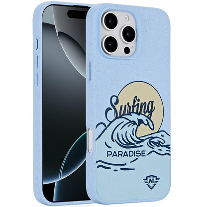 For Apple iPhone 16 Pro (6.3") Eco Friendly Bio-Degradable Design Hybrid Cases Slim Fit Soft TPU Drop Protection Rubber printed Case Cover
