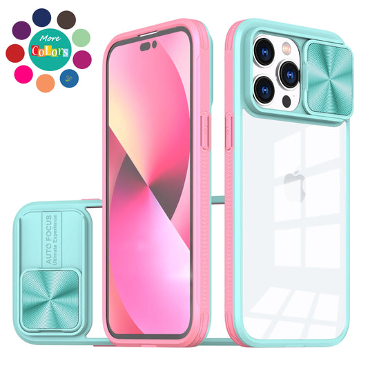 For Samsung Galaxy A16 5G Hybrid Cases with Sliding Camera Cover Transparent Shockproof Bumper TPU Protective Case Cover