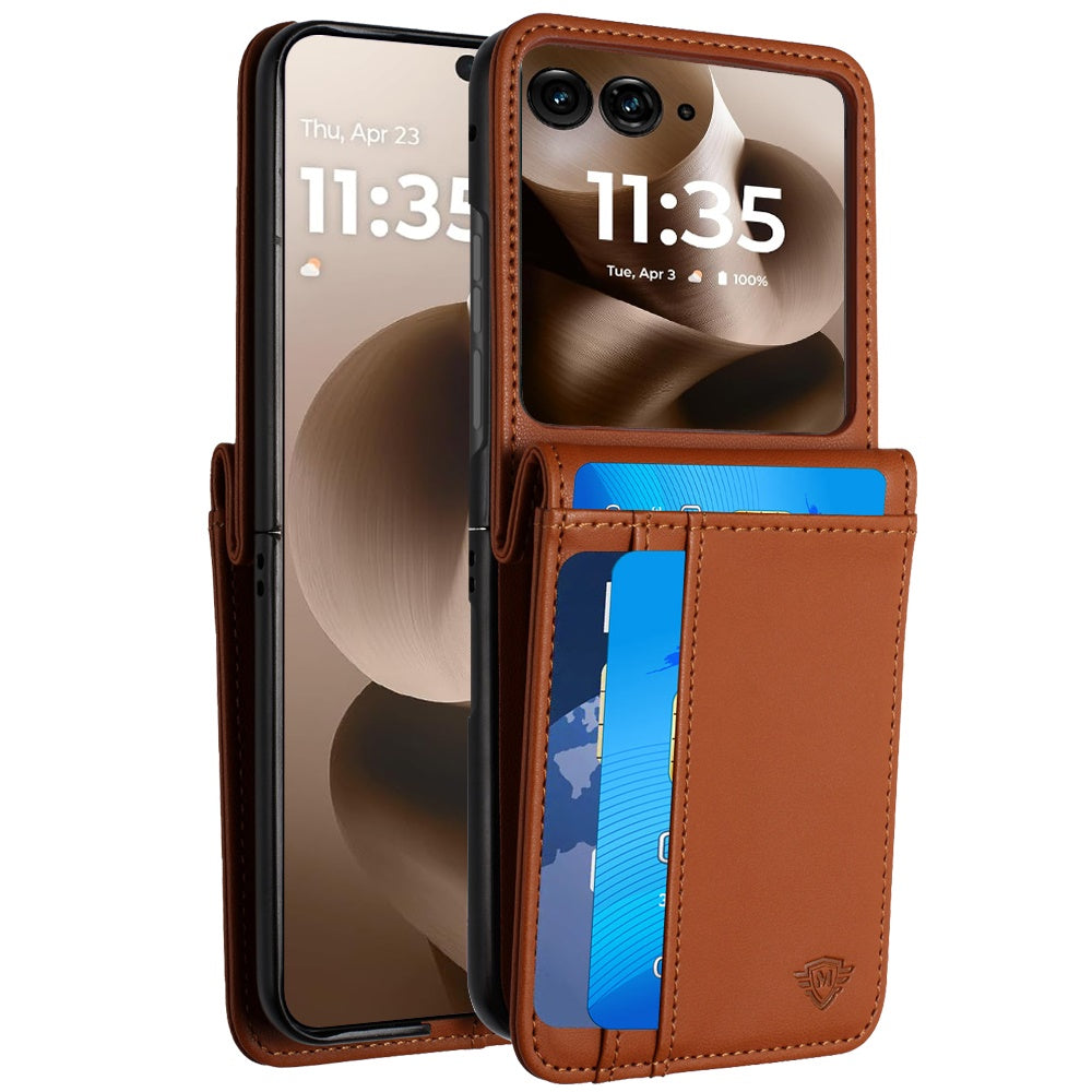For Motorola Razr Ultra 2025 Wallet Case PU Leather Back Storage with Card ID Slot, Pocket Holder, Hybrid Protective Case Cover
