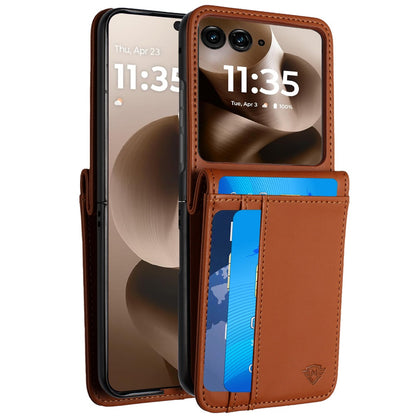 For Motorola Razr+ PLUS (2025 /2024) Wallet Case PU Leather Back Storage with Card ID Slot, Pocket Holder, Hybrid Protective Case Cover