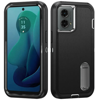 For Samsung Galaxy S25 Ultra Hybrid 3 Layers Hard 3in1 Shockproof with Kickstand Heavy Duty Hard TPU Rubber Anti-Drop Case Cover Black