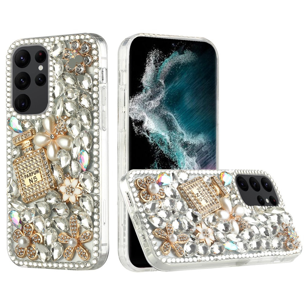 For Samsung Galaxy A17 5G Bling Crystal 3D Full Diamonds Luxury Sparkle Rhinestone Hybrid Protective Case Cover