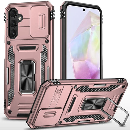 For Samsung Galaxy A36 Hybrid Case with Rotation Ring Stand Shockproof & Camera Window TPU Armor Dropproof Case Cover