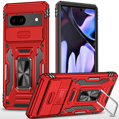 For Google Pixel 9A Hybrid Case with Rotation Ring Stand Shockproof & Camera Window TPU Armor Dropproof Case Cover