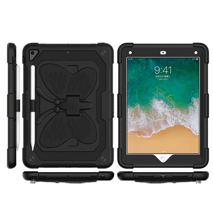 For Butterfly Wings Kickstand 3in1 Tough Hybrid with Pencil Holder Heavy Duty Rugged Shockproof Full Protective Black Tablet Case Cover