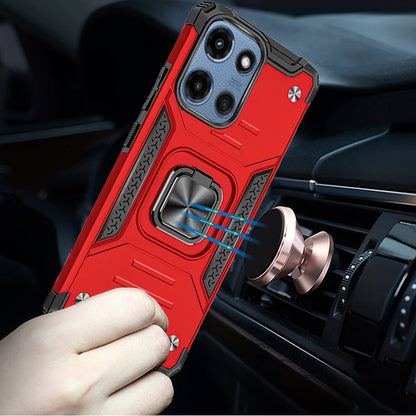 For Motorola Moto G Stylus 5G 2025 Armor Hybrid Magnetic Stand with Ring Holder Kickstand Shockproof Heavy-Duty Durable Rugged TPU Dual Layer Case Cover