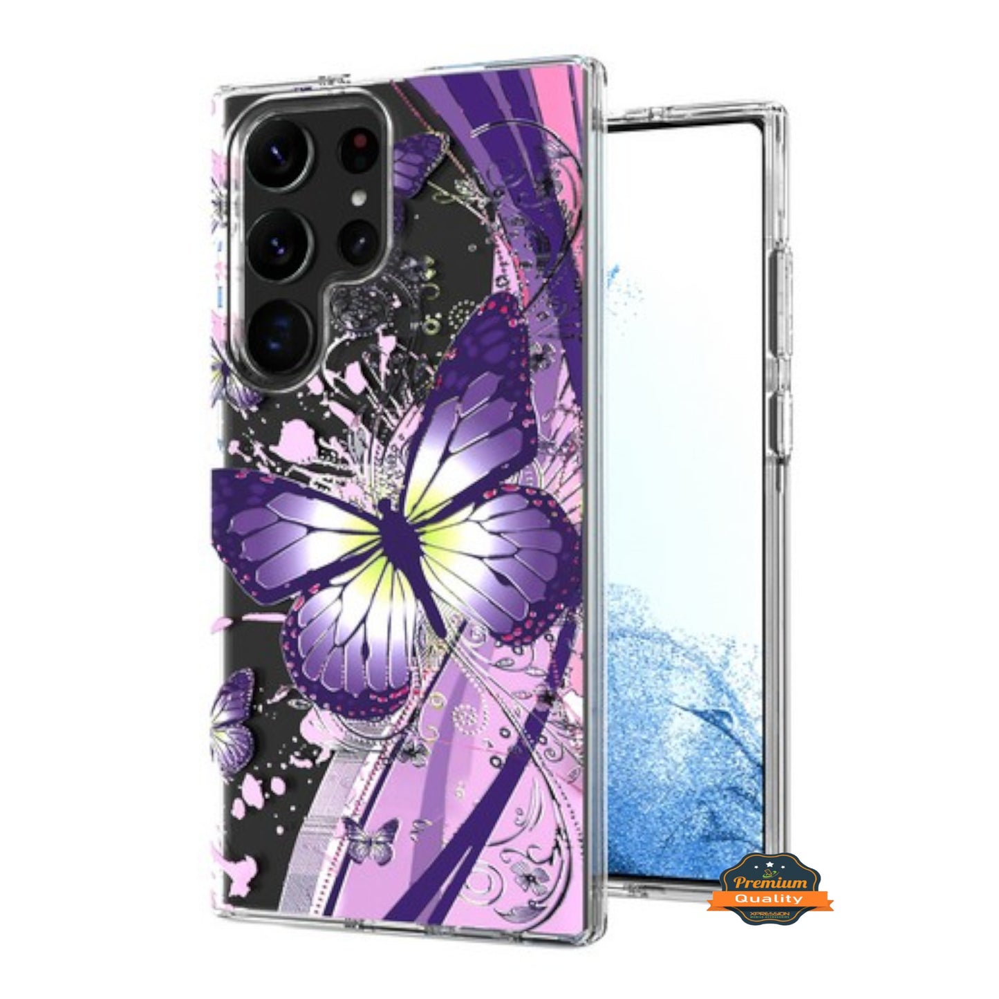 For Motorola Moto G Stylus 5G 2025 Hybrid Clear Frame with Trendy Pattern Design, Shockproof Hard Back & TPU Rubber Case Cover
