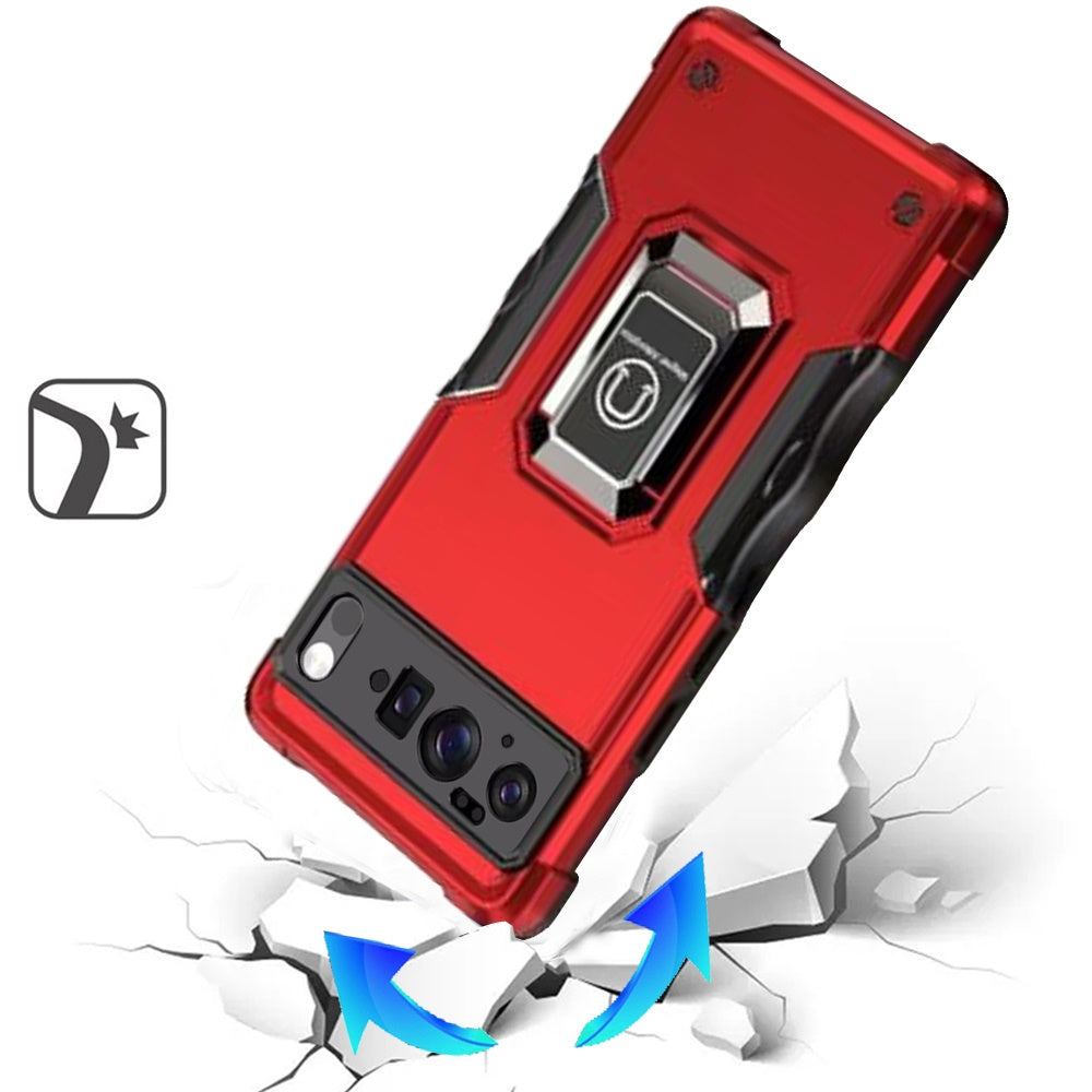 For Google Pixel 10 Pro XL Hybrid Stand Magnetic Ring Holder Kickstand Heavy Duty Rugged Drop Silicone & Hard PC Shockproof Case Cover