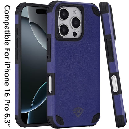 For Apple iPhone 16 Pro (6.3") Heavy Duty Dual-Layer Rugged Protection, Shockproof Protective Magnetic Compatible with MagSafe Case Cover