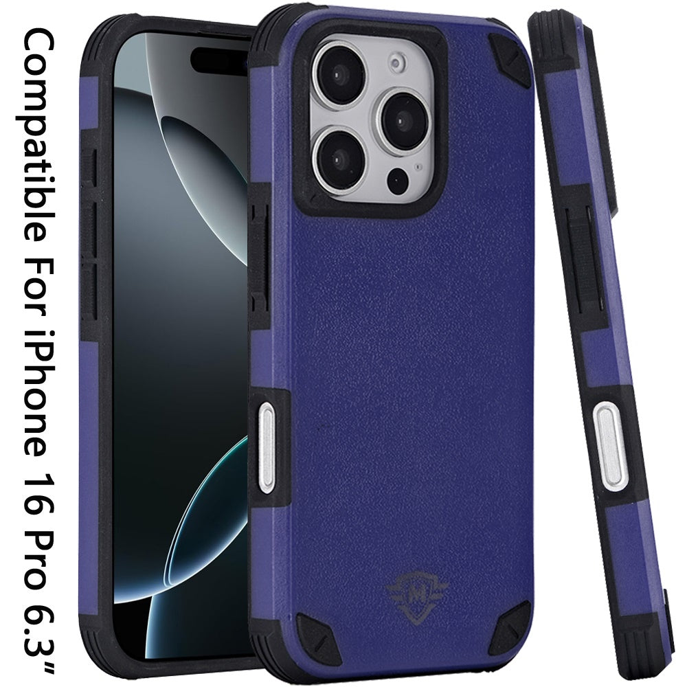 For Apple iPhone 16 Pro (6.3") Heavy Duty Dual-Layer Rugged Protection, Shockproof Protective Magnetic Compatible with MagSafe Case Cover