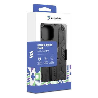 For echelon Reflex Series Case with Holster for iPhone 12 / 12 Pro (6.1) for Apple iPhone 12 (6.1) / 12 Pro (6.1) - Black Black