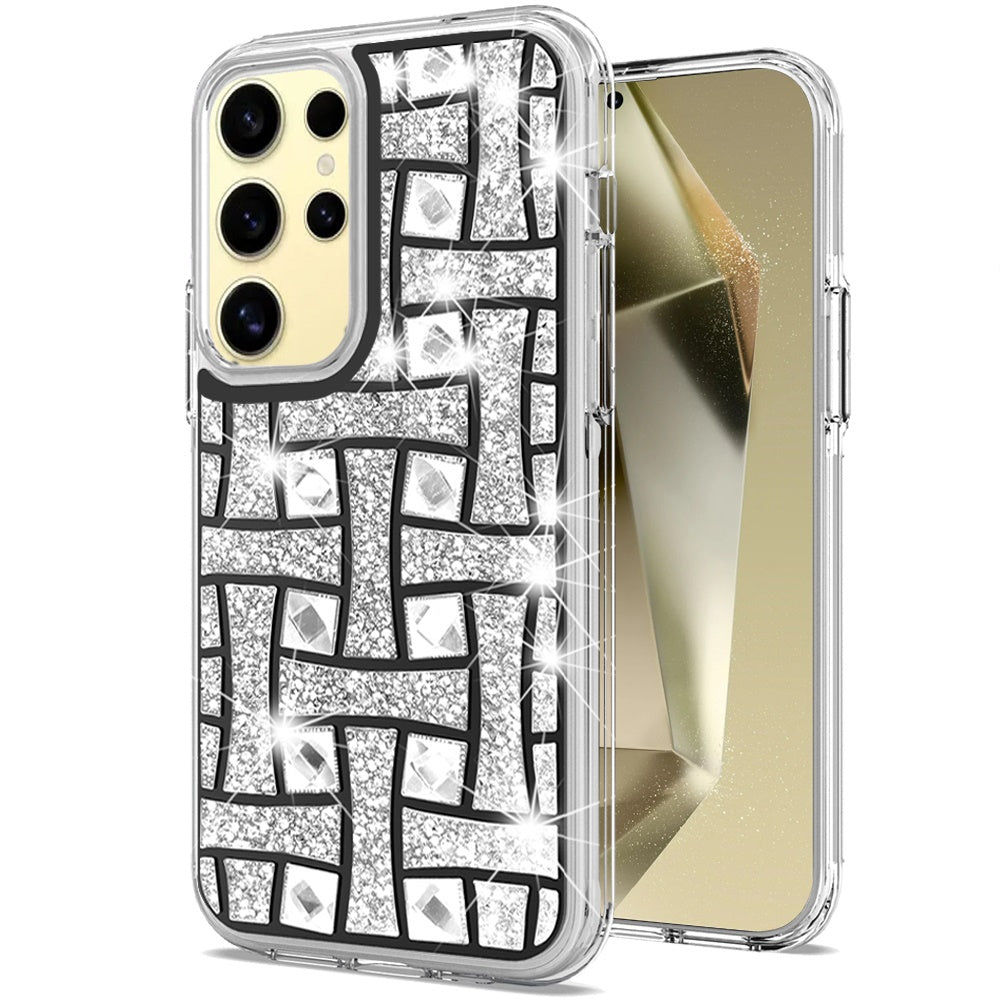 For Samsung Galaxy S25+ /S25 Plus /S24+ Plus Sparkly 3D Design Diamond Shockproof Protective Bling Glitter Rhinestone Hybrid Skin PC & TPU Case Cover