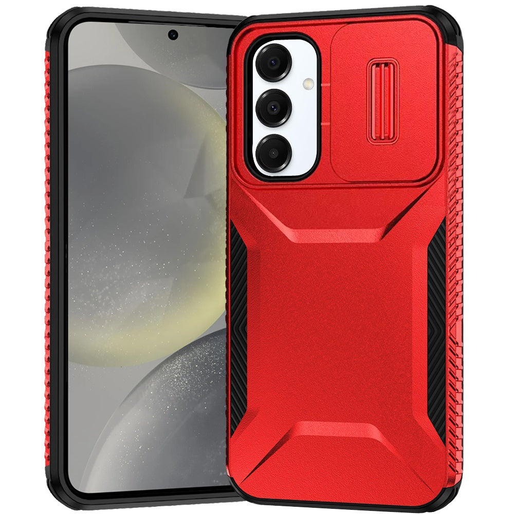 For Samsung Galaxy A26 Slim Fit Shockproof Hybrid with Slide Camera Window Covering, Rugged Tpu Silicone Hard PC Bumper Case Cover