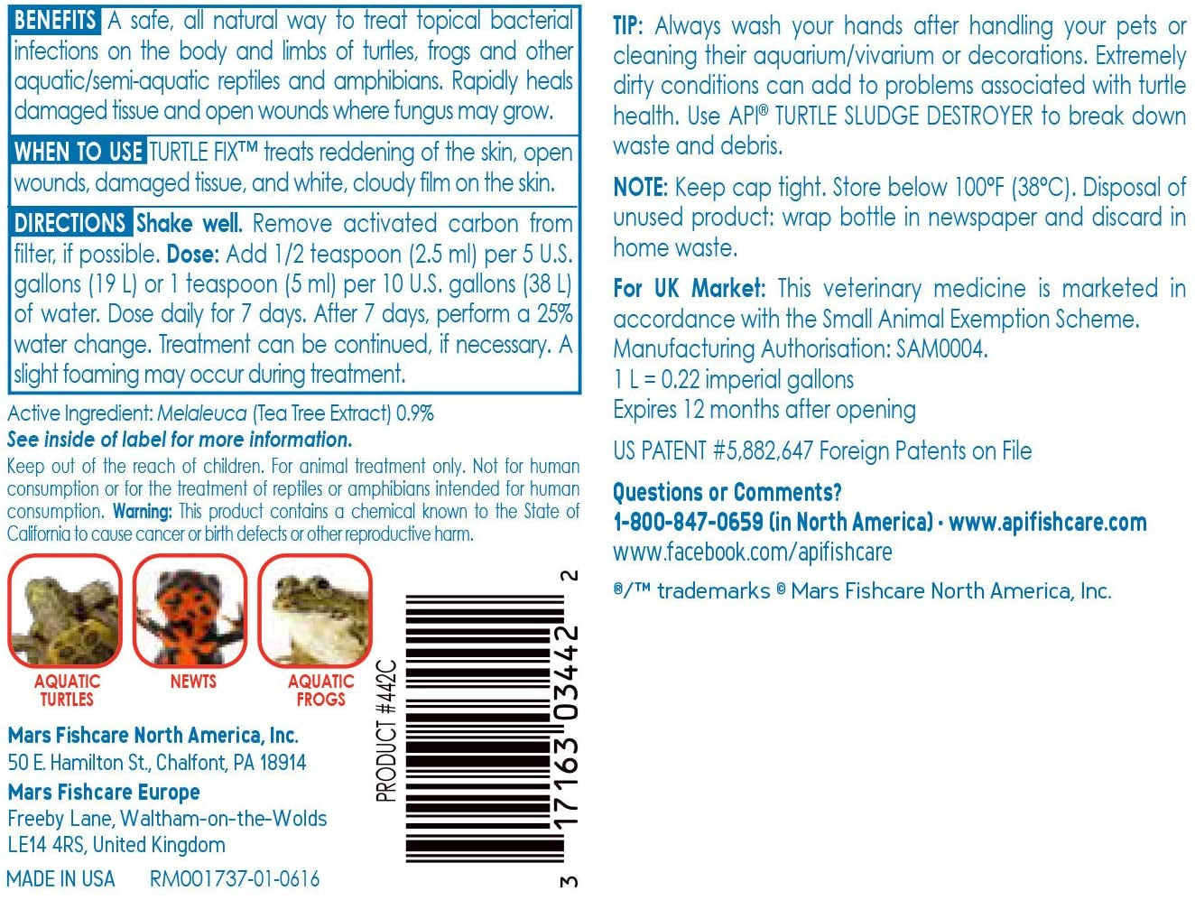 API Turtle Fix Treats Bacterial Infections [Reptile Supplies] 48 oz (6 x 8 oz)