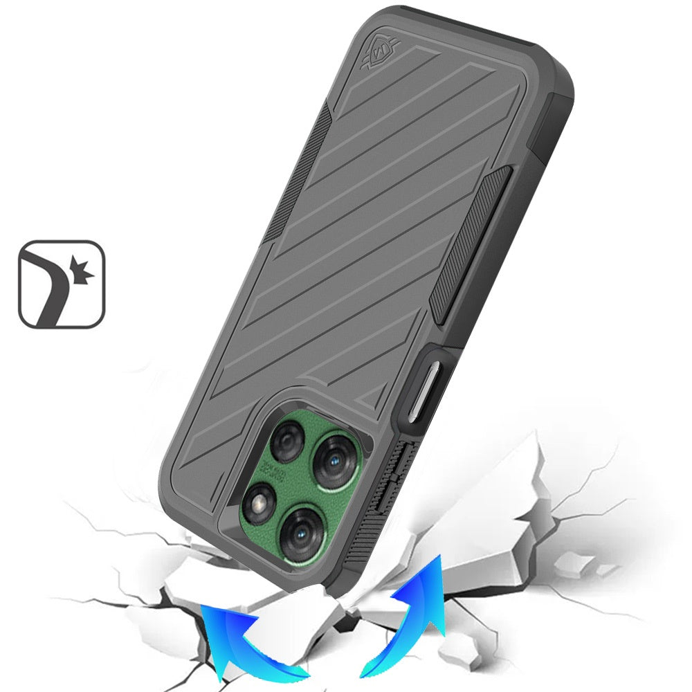For Motorola Razr 2025 Hybrid lined shockproof dual layer Rugged 2in1 Hard PC & Silicone TPU Non Slip Textured Tough Armor Case Cover