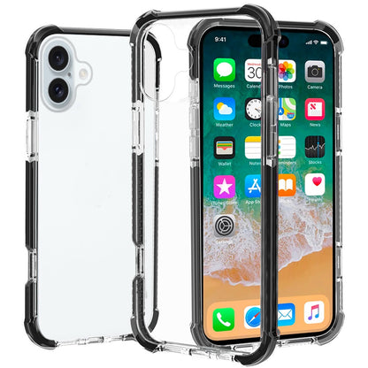 For Apple iPhone 17 Hybrid Transparent Acrylic Rubber Gummy Hard PC Silicone TPU Color Bumper Frame Shockproof Case Cover