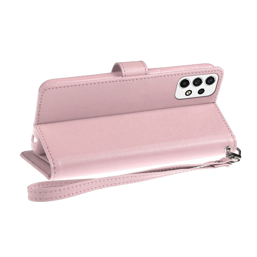 For Google Pixel 10 /Pixel 10 Pro Wallet Case with ID/ Card Holder, Wristlet Strap, Magnetic TPU Protective Shockproof Folio Flip Case Cover Rose Gold