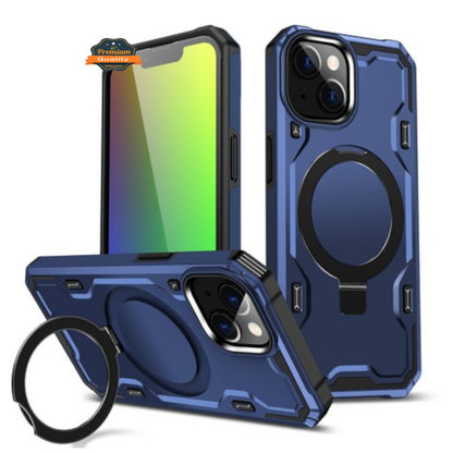 For Apple iPhone 15 Pro Max Hybrid Magnetic Ring Stand Invisible Foldable Military Grade Shockproof Fit with Magsafe  Phone Case Cover
