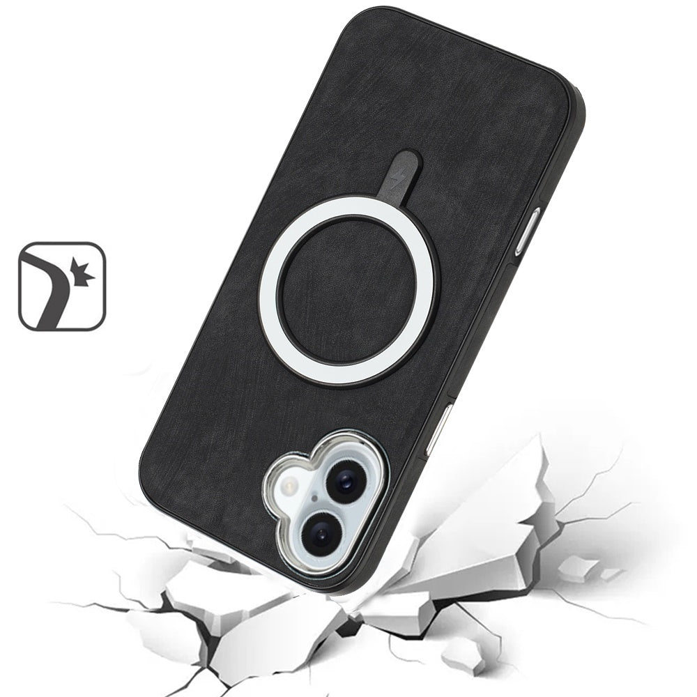 For Samsung Galaxy S25+ /S25 Plus /S24+ Plus Fashion PU Vegan Leather Chrome Edge Hybrid, MagSafe Compatible, Durable TPU Hard PC Case Cover