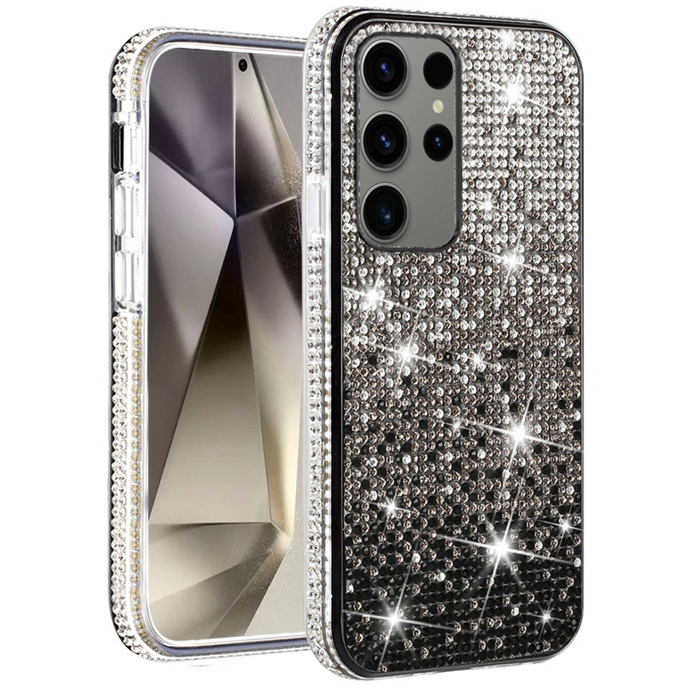 For Samsung Galaxy S25 Ultra Glitter Bling, UltraThin TPU Sparkle Diamond Rhinestone Shiny Full Crystal Stones Back Case Cover