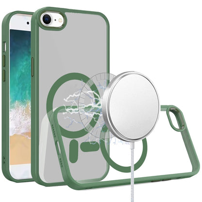 For Apple iPhone 16e MagSafe Compatible Transparent Greatest Clear Acrylic with Color Frame Thick Hybrid TPU Hard Case Cover