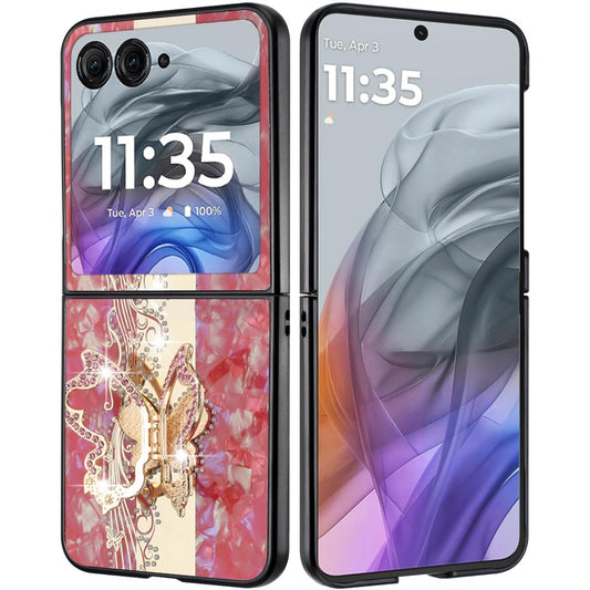 For Motorola Razr Ultra 2025 Diamonds 3D Butterfly Bling Sparkly Glitter Ornaments Engraving Hybrid with Stand Fashion Case Cover Enchanted Butterfly Red
