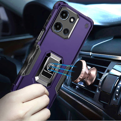 For Motorola Moto G 5G 2025 Hybrid Stand Magnetic Ring Holder Kickstand Heavy Duty Rugged Drop Silicone & Hard PC Shockproof Case Cover