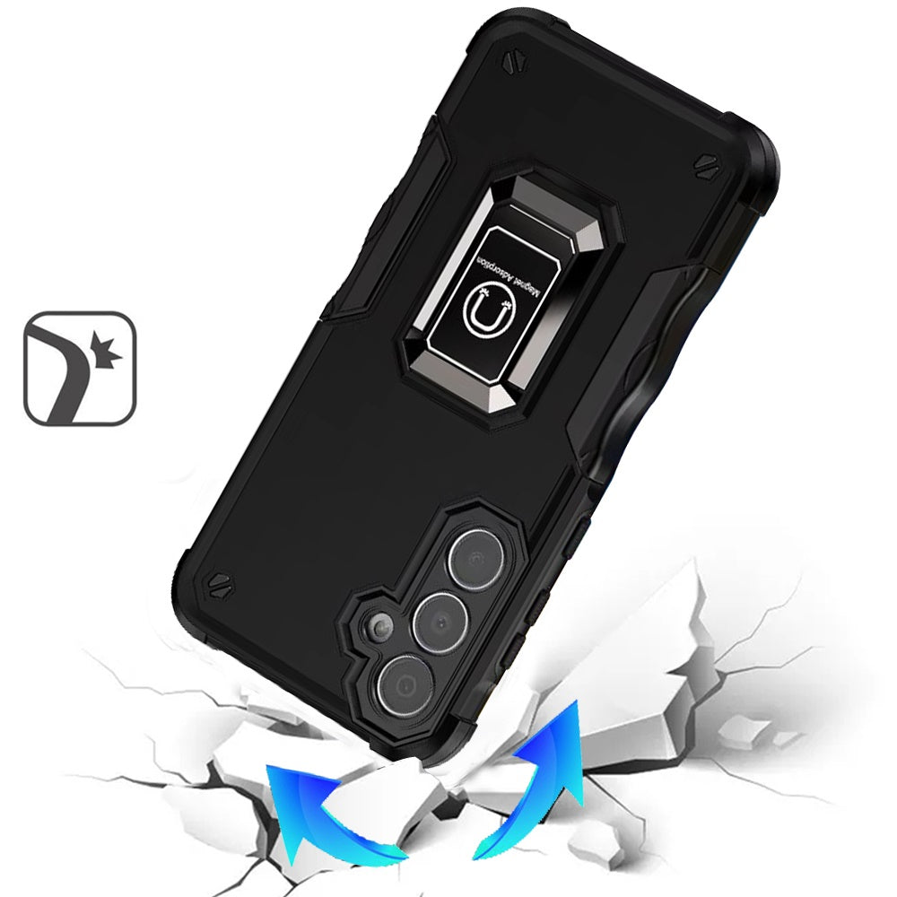 For Samsung Galaxy S25+ /S25 Plus /S24+ Plus Hybrid Stand Magnetic Ring Holder Kickstand Heavy Duty Rugged Drop Silicone & Hard PC Shockproof Case Cover