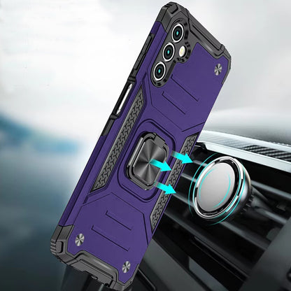 For Samsung Galaxy S25 Fan Edition /Galaxy S25 FE Armor Hybrid Magnetic Stand with Ring Holder Kickstand Shockproof Heavy-Duty Durable Rugged TPU Dual Layer Case Cover Purple