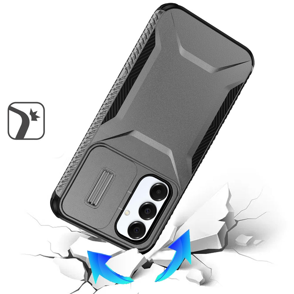 For Samsung Galaxy S25 Fan Edition /Galaxy S25 FE Slim Fit Shockproof Hybrid with Slide Camera Window Covering, Rugged Tpu Silicone Hard PC Bumper Case Cover