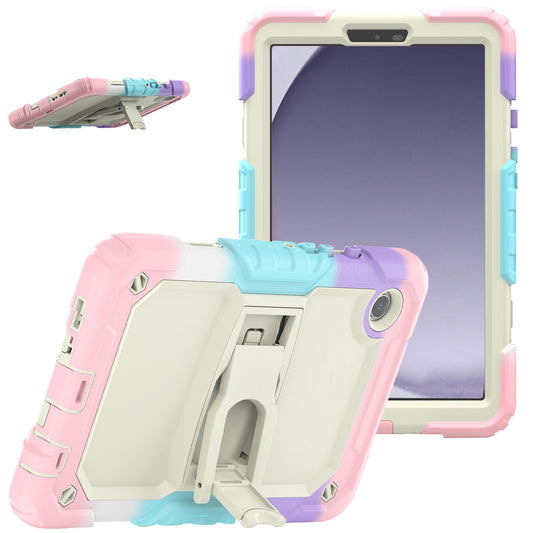 For Heavy Duty Hybrid Full Body 2in1 Rugged Shockproof Drop Protective Tablet with Slide Kickstand Beige / Camo Pink Tablet Case Cover