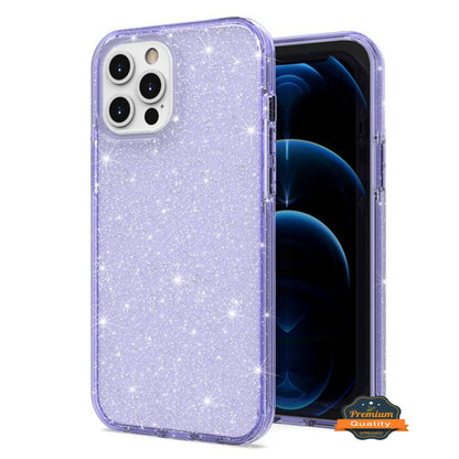 For Apple iPhone 15 Pro (6.1") Glitter Sparkle Bling Shiny Slim Hybrid Shockproof Rubber Silicone Soft TPU Gel Protective  Phone Case Cover