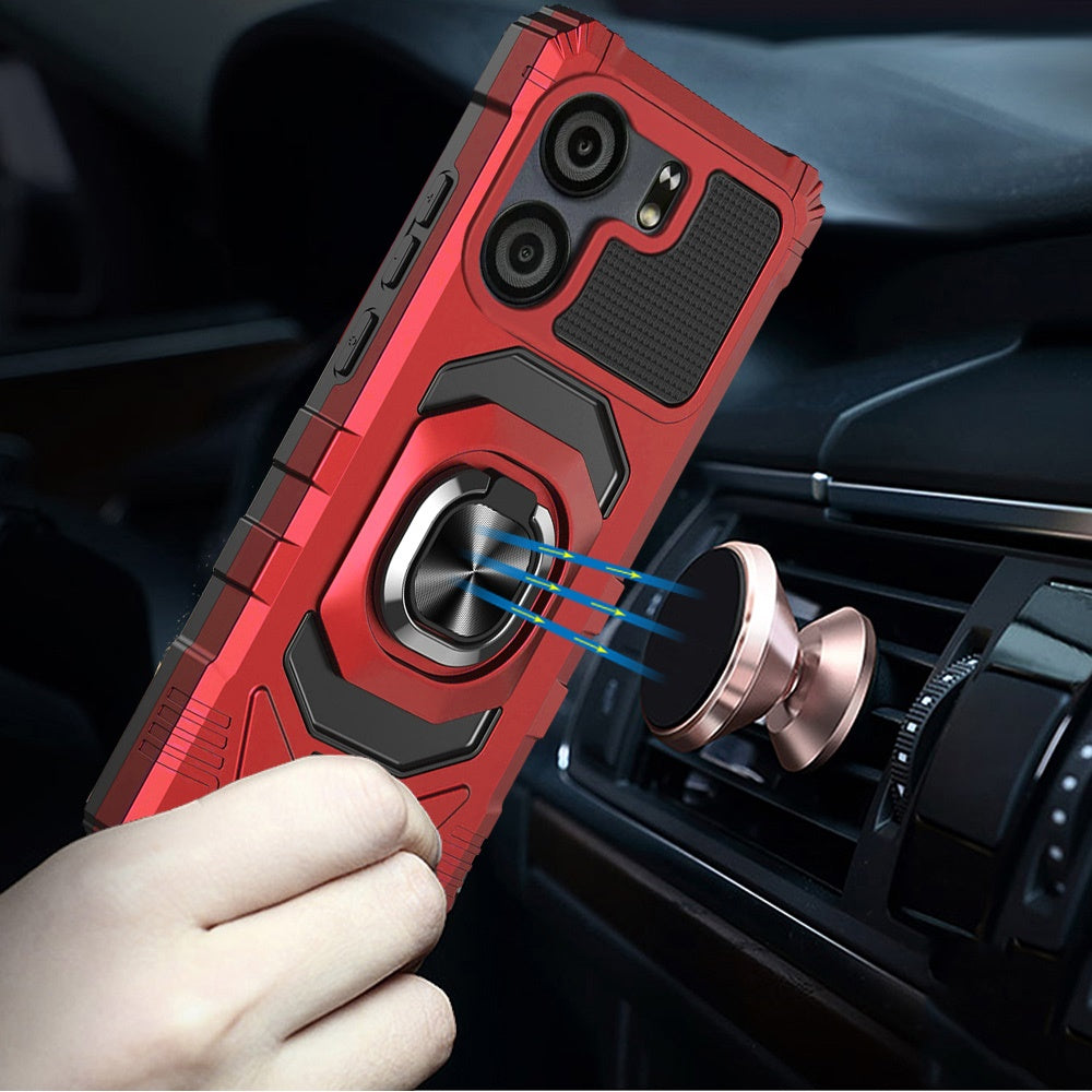 For BLU View 5 Hybrid Dual Layer with 360° Rotate Magnetic Ring Stand Holder Kickstand TPU Rugged PC Shockproof Case Cover