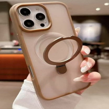 For Apple iPhone 17 Pro Max Translucent Matte Finish, MagSafe Compatible, Built-in Ring Stand, Shockproof Protective Back Case Cover